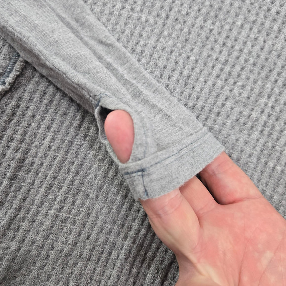 We The Free Gray Waffle Knit Long Sleeve High Low Top Easy Does It Tee Size XS - Picture 6 of 9